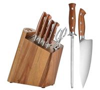 HEZHEN Blocs Couteaux Set de Couteaux, Ensembles de Couteaux de Chef, | Inclut des Couteaux de Chef Santoku Universels Fruit et Découper,Geman en Acier 1.4116,Manche en Redwood,Coffret Cadeau