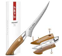 HEZHEN Couteaux à Filet,Couteau à Désosser Damas Couteau à Poisson | 67 Couches Acier Damas,Full Tang Manche, pour Désosser, Désarêter, Découper des Filets de Poisson et la Volaille