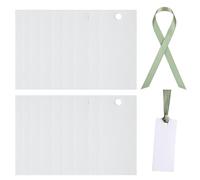 Hezhou 50 Pcs Carte De Place Vierge Avec Ruban De Satin Marque-Places De Mariage Plaques Signalétiques Pour La Décoration De Table Cartes De Nom D'invité Pour Le Baptême D'Anniversaire De Mariage (A)