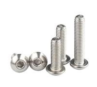 HF Mont Lot de 5/10/20/50 vis à tête cylindrique Allen rondes en acier inoxydable A2-70 ou noir de qualité 10.9, M2, M2.5, M3, M4, M5, M6, M8(304 Stainless Steel,14MM_M4 (20PCS))