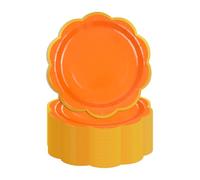 HFBOBP 50 pièces Assiette Jetable Festonnées 18cm, Orange Assiettes en Carton Vaisselle Jetable Anniversaire pour Barbecue Anniversaire Fête Douche de bébé Mariages