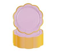 HFBOBP 50 pièces Assiette Jetable Festonnées 18cm, Violet Assiettes en Carton Vaisselle Jetable Anniversaire pour Barbecue Anniversaire Fête Douche de bébé Mariages