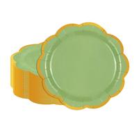 HFBOBP 50 pièces Assiette Jetable Festonnées 23cm, Vert Assiettes en Carton Vaisselle Jetable Anniversaire pour Barbecue Anniversaire Fête Douche de bébé Mariages
