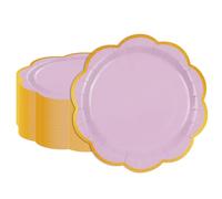 HFBOBP 50 pièces Assiette Jetable Festonnées 23cm, Violet Assiettes en Carton Vaisselle Jetable Anniversaire pour Barbecue Anniversaire Fête Douche de bébé Mariages