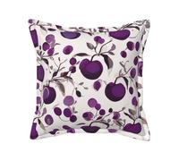 HFDERW Housse de coussin décorative en cuir cousu à la main pour canapé, sofa, lit Motif prune, violet