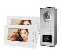 HFeng 7 '' Couleur Filaire Interphone Vidéo Porte Système de Téléphone kit 700TVL RFID Accès Entrée Caméra Sonnette IR Vision Nocturne pour 2 Appartements/Famille/Maison