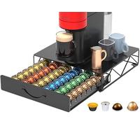 HFHOME Porte-capsules Nespresso Vertuoline, porte-dosettes de café, tiroir de rangement pour 48 capsules de café Vertuo et 48 capsules Dolce Gusto