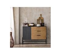 HFSB02-SCH Buffet Bas, Commode Armoire de Rangement, Buffet Bahut pour Cuisine Salle à Manger Salon Entrée avec Placard, 1 Porte et 3 Tiroirs