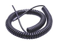 HFZJYSHN Rallonge spiralée, fil extensible noir, 1,2 m, cordon d'alimentation télescopique, câble en spirale à ressort à 2 conducteurs vers 12 conducteurs gainé solaire (3 cœurs, 22 AWG 0,3 mm)