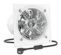 HG Power 200 mm Extracteur d'air avec Clapet Anti-Retour, Blanc | Métal avec Prise UE, 980m³/h, pour Bureau Grenier Garage Cuisine