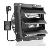 HG Power 250 mm Extracteur d'Air à Volets avec Régulateur 1100 m³/h | Alliages d'aluminium Avec Grille de Protection, pour Ventilation des Greniers Ateliers et Garages, avec Prise UE