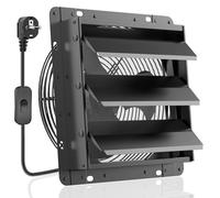 HG Power 250 mm Extracteur d'Air à Volets Industriel pour Ateliers 1100m³/h | Alliages d'aluminium Avec Grille de Protection, pour Ventilation des Greniers Ateliers et Garages, avec Prise UE