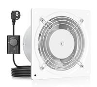 HG Power Extracteur d'air 150mm - Salle de Bain Silencieux avec Clapet antiretour, Régulateur de vitesse, Prise, Ventilation industriel pour Cuisine Garage Sous-sol Bureau, A-Blanc