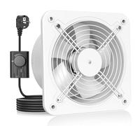 HG Power Extracteur d'air 200mm - Salle de Bain Silencieux avec Clapet antiretour, Régulateur de vitesse, Prise, Ventilation industriel pour Cuisine Garage Sous-sol Bureau, A-Blanc