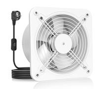 HG Power Extracteur d'air 200mm - Salle de Bain Silencieux avec Clapet antiretour, Régulateur de vitesse, Prise, Ventilation industriel pour Cuisine Garage Sous-sol Bureau, B-Blanc