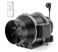 HG Power Extracteur dair 75 mm à 2 vitesses, Ventilateur Extracteur d’air silencieux 220 m³/h, IP44 avec prise EU pour salle de bain, cuisine, tente de culture