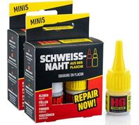 HG POWER GLUE MINIs super glue extra forte - colle pour plastique caoutchouc pierre céramique verre bois - résistant à l'eau, à la chaleur et à séchage rapide 2x5g colle + 3x10g granulés