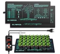 HG Power Tapis Chauffant avec Thermostat, 2 Tapis Chauffants avec 1 Contrôleur, Tapis Chauffant Plante Semis pour Mini Serre Chauffante, Chambre de Culture, Lot de 2, 53 cm x 25 cm, 110W