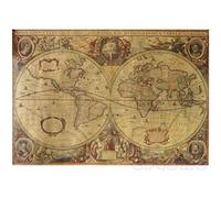 HGENAHGTF 71 x 50 cm Rétro Vintage Carte du Monde Ancienne Carte du Monde Papier Poster Décoration Maison Adhésif Bande Étanche