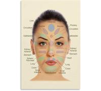 HGETJOHXEM The Art and Science of Facial Pressure Point Map Poster Canvas Art Print for Studio or Creative Atelier(Unframed,16x24inch(40x60cm))