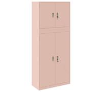 HGFDCBK Lot de 2 armoires de rangement, rose, 90 x 40 x 210 cm, acier | Portes verrouillables, poignées comme récipient ouvert, grand espace de rangement, facile d'entretien, pour bureau et atelier