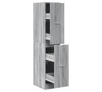 HGFDVCMR Armoire à pharmacie en bois Sonoma gris 30 x 41 x 144,5 cm | Meuble coulissant étroit avec 4 tiroirs pour cuisine, bureau et salon. Commode peu encombrante avec support mural stable.