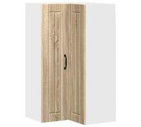 HGFDVCMR Armoire d'angle murale en chêne Sonoma 57 x 57 x 100 cm | Armoire suspendue pratique pour la cuisine avec deux étagères, deux portes et structure stable en bois.