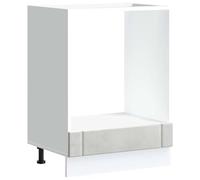 HGFDVCMR Armoire de cuisinière Lucca gris béton en bois 60 x 46 x 81,5 cm | Meuble de cuisine robuste pour four ou micro-ondes, idéal pour les petites cuisines grâce à sa surface compacte.