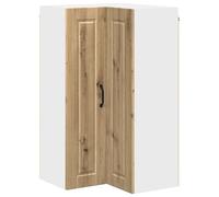 HGFDVCMR Armoire murale d'angle Porto - 57 x 57 x 100 cm | Armoire suspendue peu encombrante en bois pour cuisine et salle à manger, avec 3 étagères et 2 portes pour beaucoup d'espace