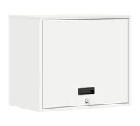HGFDVCMR Armoire murale de garage verrouillable en métal Blanc 40 x 60 x 53 | Armoire suspendue peu encombrante en acier revêtu par pulvérisation pour garage, atelier ou salon avec porte pliante à