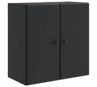 HGFDVCMR Armoire murale noire 59 x 31 x 60 cm en bois | Armoire peu encombrante pour salon et garage avec 2 portes, boutons en métal et construction en bois robuste.