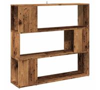 HGFDVCMR Bibliothèque à 3 compartiments - Séparateur de pièce aspect bois | Étagère polyvalente en bois pour salon et chambre à coucher avec 3 niveaux et capacité de charge de 60 kg.