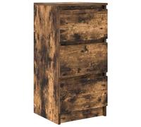 HGFDVCMR Buffet en chêne fumé - 37,5 x 35 x 76 cm - Commode avec 3 tiroirs | Armoire d'appoint compacte aspect chêne fumé avec 3 tiroirs pour salon, couloir, chambre à coucher et bureau.
