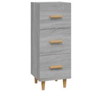 HGFDVCMR Buffet gris Sonoma 34,5 x 34 x 90 cm Commode avec 3 tiroirs | Armoire d'appoint fine pour salon et chambre à coucher, matériau en bois facile d'entretien avec pieds en bois massif.