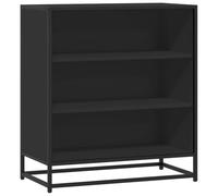HGFDVCMR Buffet noir - 68 x 35 x 76 cm - Commode en bois et métal | Armoire d'appoint industrielle avec 3 compartiments ouverts pour le salon et le couloir, construction stable pouvant