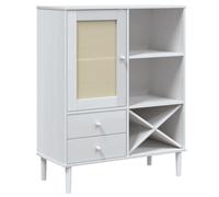 HGFDVCMR Commode haute aspect rotin blanc 90 x 40 x 112 cm | Armoire d'appoint élégante au design bohème avec 2 tiroirs et compartiments pour garder de l'ordre dans le salon ou la