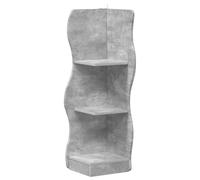 HGFDVCMR Étagère d'angle en bois gris béton 34 x 33 x 102 cm | Design ondulé peu encombrant pour les niches dans la chambre et le couloir, matériau résistant à l'humidité effet béton.