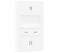 HGFDVCMR Highboard Commode en bois 2 pièces Blanc 80 x 33 x 150 cm | Combinaison peu encombrante de buffet et armoire pour le salon avec beaucoup d'espace de rangement en bois robuste.