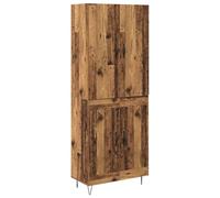HGFDVCMR Highboard Lot de 2 meubles en bois vieilli 69,5 x 34 x 180 cm | Armoire polyvalente en bois avec poignées en métal pour salon et salle à manger. Comprend un buffet et un accessoire.