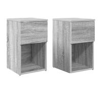 HGFDVCMR Lot de 2 armoires de lit Sonoma grises 29 x 31,5 x 49 cm Table de | Table d'appoint compacte pour chambre à coucher avec une grande surface de rangement et une construction robuste en bois.