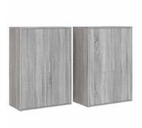 HGFDVCMR Lot de 2 buffets gris Sonoma - 60 x 31 x 84 cm - En bois | Armoire d'appoint pratique pour chambre à coucher et salon avec beaucoup d'espace de rangement sur une surface robuste.