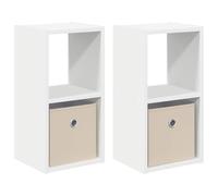 HGFDVCMR Lot de 2 tables de chevet blanches - 25,5 x 22 x 49,5 cm - En bois | Table de chevet fine duo pour chambre à coucher avec tiroir et étagère ouverte pour un rangement peu encombrant.