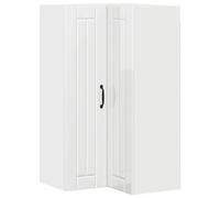 HGFDVCMR Lucca Armoire d'angle murale de cuisine Blanc brillant 57 x 57 x 100 cm