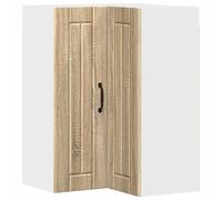 HGFDVCMR Lucca Armoire d'angle murale en chêne Sonoma 57 x 57 x 80 cm | Armoire de cuisine suspendue peu encombrante avec deux portes et étagères en bois robuste.