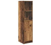 HGFDVCMR Meuble haut aspect bois vieilli 35 x 37 x 142 cm 2 portes | Armoire haute compacte pour cuisine et salle à manger avec espace de rangement réglable derrière deux portes aspect bois