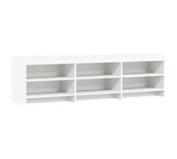 HGFDVCMR Meuble TV blanc 168 x 33 x 47 cm Meuble bas en bois | Meuble bas moderne blanc avec 6 compartiments ouverts pour le salon et la chambre à coucher. Matériau en bois facile