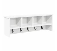 HGFDVCMR Porte-manteau mural blanc 75 x 16 x 26 cm Étagère murale avec | Étagère murale pratique pour couloir et entrée avec étagère à trois niveaux et plusieurs crochets pour une utilisation