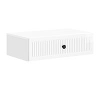 HGFDVCMR Table d'appoint murale Blanc brillant 59 x 34,5 x 17 cm | Étagère suspendue peu encombrante pour chambre à coucher. Étagère élégante en bois avec tiroir et capacité de charge de 60 kg