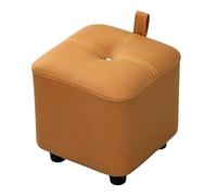 HGFVNFVKHA Ottoman Cube Rembourré Carré, Repose-Pieds en Cuir PU avec Pieds Antidérapants pour Salon Chambre Entrée ou Bout de Lit(Orange,13.7in/35cm)