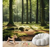 hgjdjhnf Papier peint photo effet 3D Forêt de mousse, motif moderne pour salon, chambre ou chambre d'enfant, 200 x 140 cm, poster/autocollant mural sans cadre.